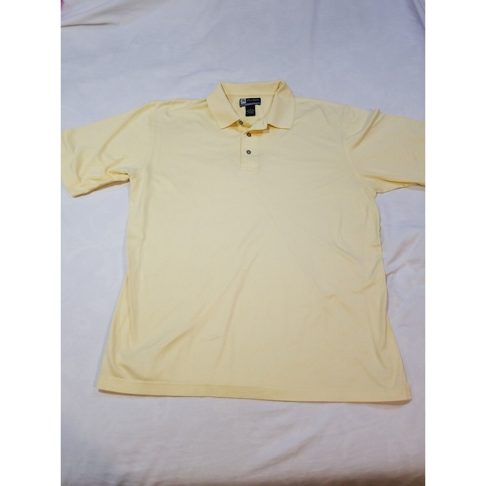 Jos A. Bank Polo Mens Size L Leadbetter Golf Pale Yellow